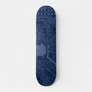 Blue Geek Motherboard Circuit Mönster Skateboard Bräda 20,5 Cm