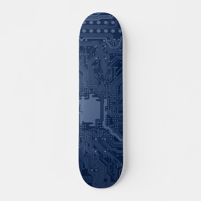 Blue Geek Motherboard Circuit Mönster Skateboard Bräda 20,5 Cm (Framsida)