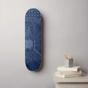 Blue Geek Motherboard Circuit Mönster Skateboard Bräda 20 Cm