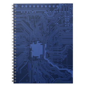 Blue Geek Motherboard Mönster Anteckningsbok