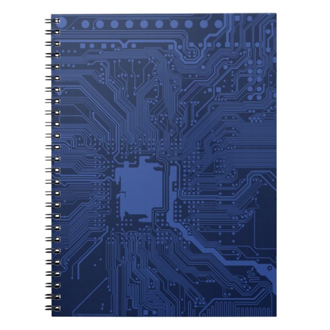 Blue Geek Motherboard Mönster Anteckningsbok (Framsidan)