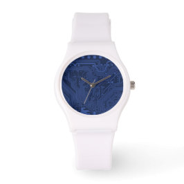 Blue Geek Motherboard Mönster Armbandsur