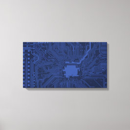 Blue Geek Motherboard Mönster Canvastryck
