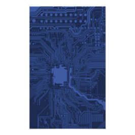 Blue Geek Motherboard Mönster Fototryck