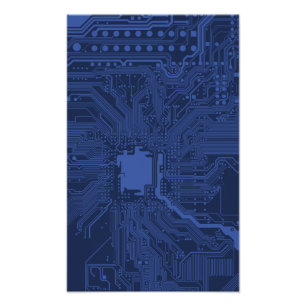 Blue Geek Motherboard Mönster Fototryck