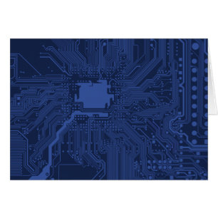 Blue Geek Motherboard Mönster Hälsningskort