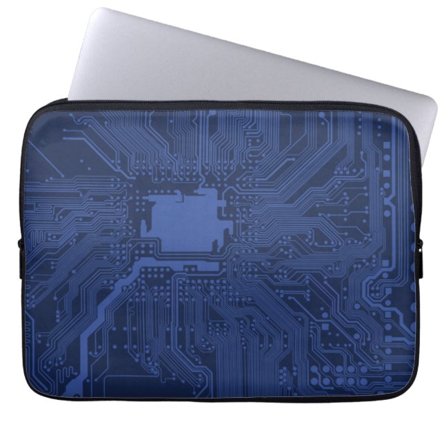 Blue Geek Motherboard Mönster Laptop Sleeve (Framsidan)
