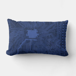Blue Geek Motherboard Mönster Lumbarkudde