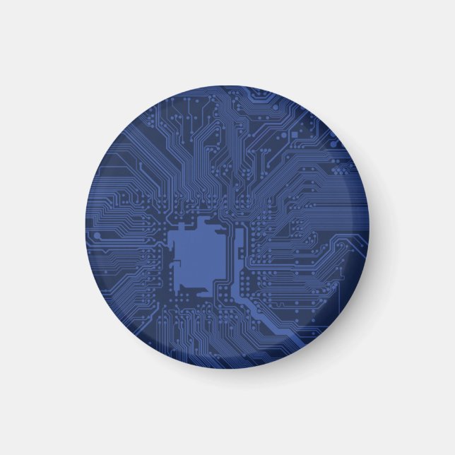 Blue Geek Motherboard Mönster Magnet (Framsidan)