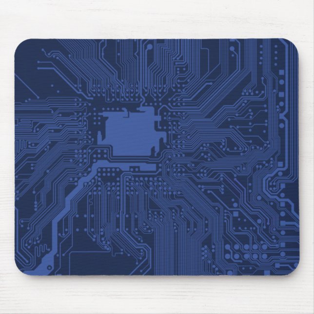 Blue Geek Motherboard Mönster Musmatta (Framsidan)