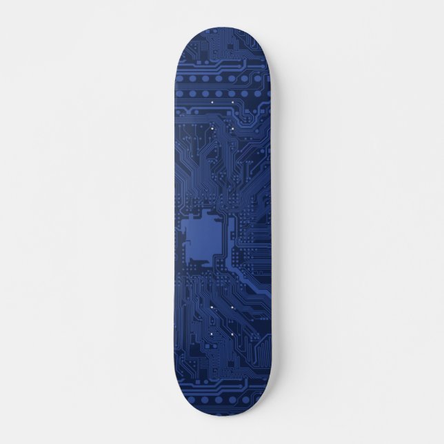 Blue Geek Motherboard Mönster Skateboard Bräda 20,5 Cm (Framsida)
