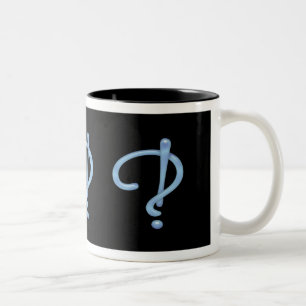 Blue Gel Interrobang Två-Tonad Mugg