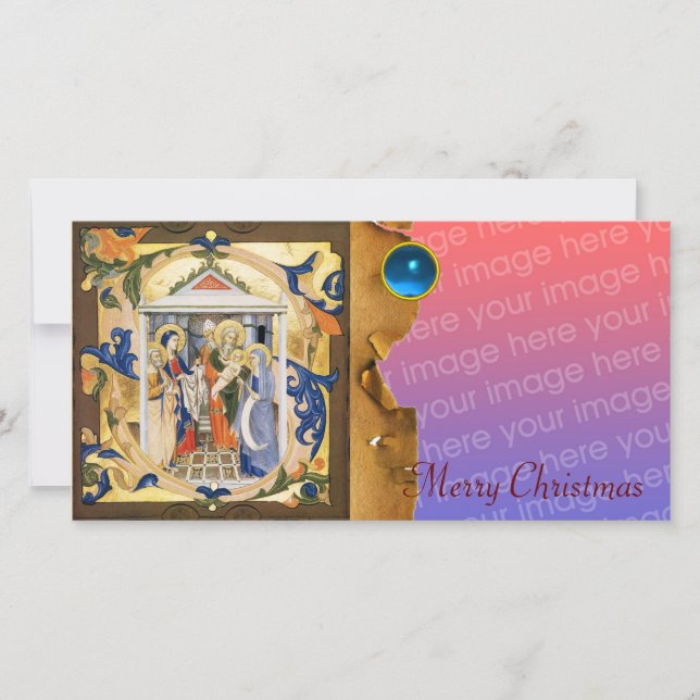Blue Gem NATIVITY CHRISTMAS PARCHMENT Julkort (Framsida)