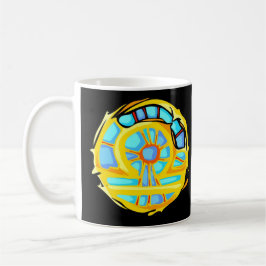 Blue Gemstone Färgad Libra Symbol Kaffemugg