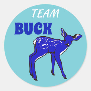 Blue Gender Reveal med Team Buck Runt Klistermärke