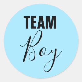 Blue Gender Reveal Team Boy Stickers Runt Klistermärke