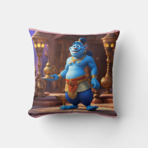 Blue Genie Magic-3D-Tecknad Aladdin-Inspired Desig Kudde