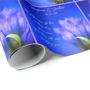 Blue Gentian Flower Bröllop Personlig Presentpapper