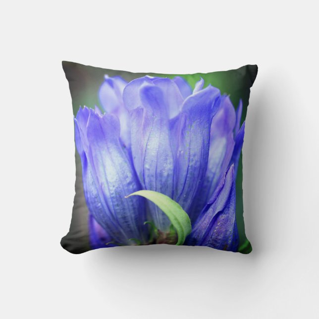 Blue Gentian Flower Kudde (Framsida)