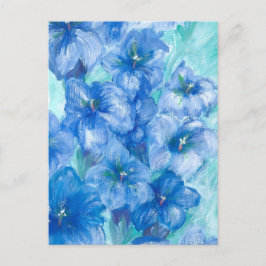 Blue Gentian Wildblommålning Helg Vykort