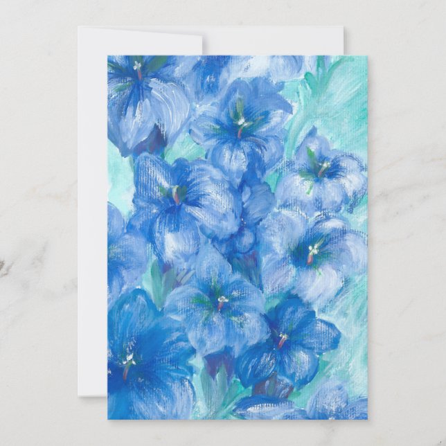 Blue Gentian Wildblommålning Julkort (Framsida)