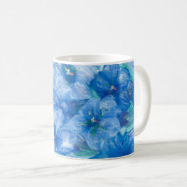 Blue Gentian Wildblommålning Kaffemugg