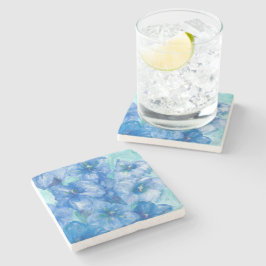 Blue Gentian Wildblommålning Stenunderlägg