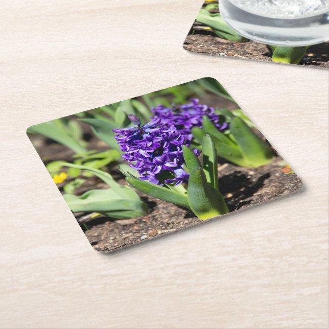 Blue Geocint i vår Underlägg Papper Kvadrat (Vinklad)