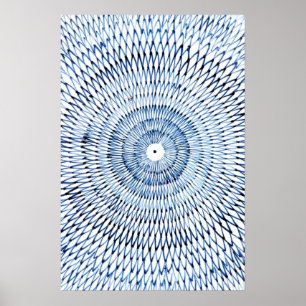 Blue Geometric Abstrakt Art Poster