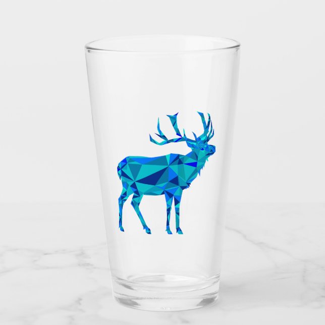 Blue Geometric Elk Glaskopp (Framsida)