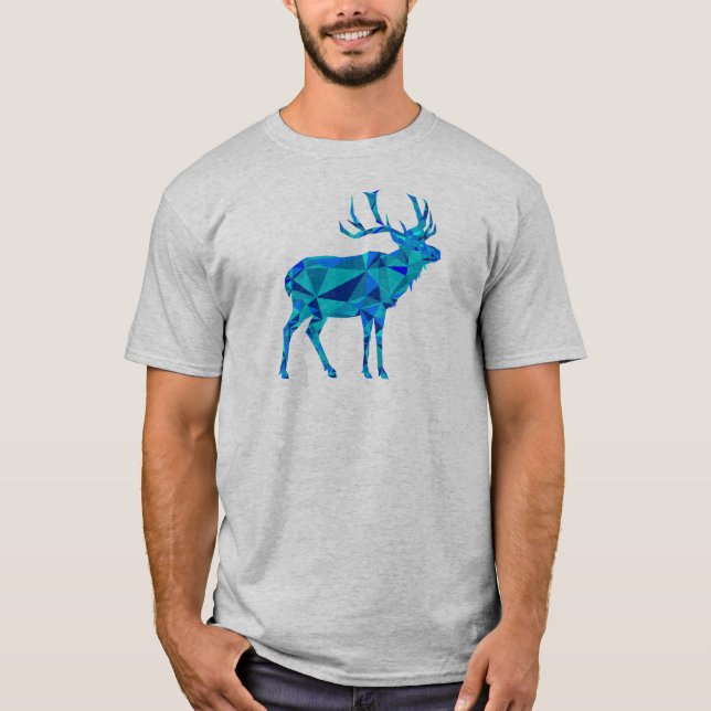 Blue Geometric Elk T Shirt (Framsida)