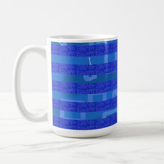 Blue Geometric Kaffemugg (Vänster)