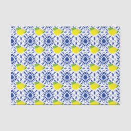 Blue Geometric Lemon Tile
