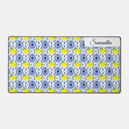 Blue Geometric Lemon Tile