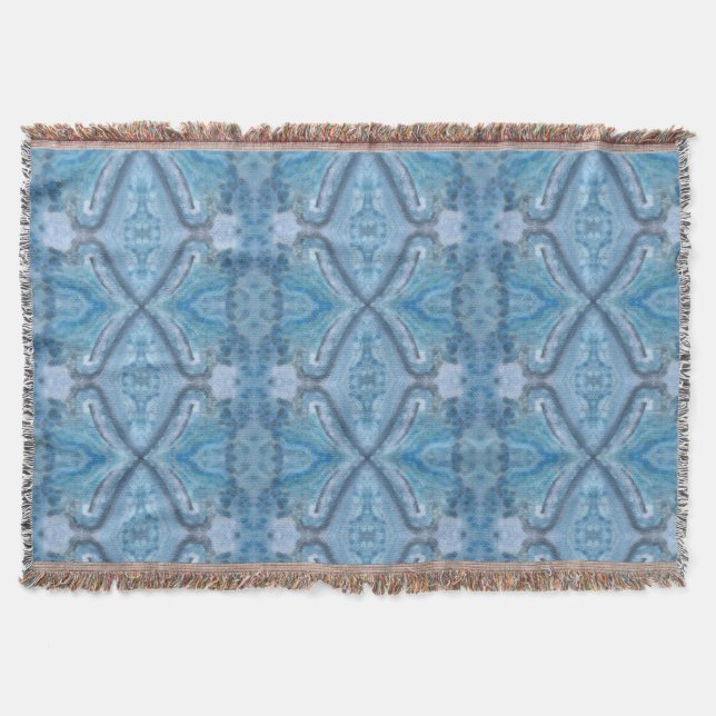 Blue Geometric Mandala Filt (Framsidan)