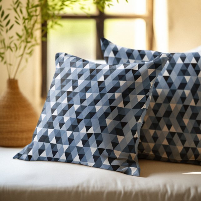 Blue Geometric Mönster Kudde (Skapare uppladdad)
