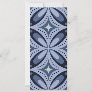 Blue Geometric Mönster Retro Stil Kort