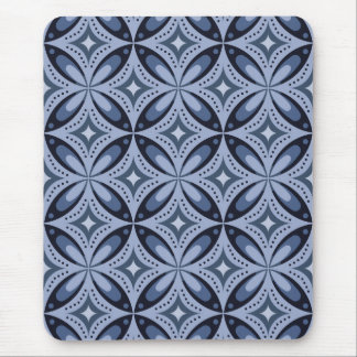 Blue Geometric Pattern Retro Style Musmatta