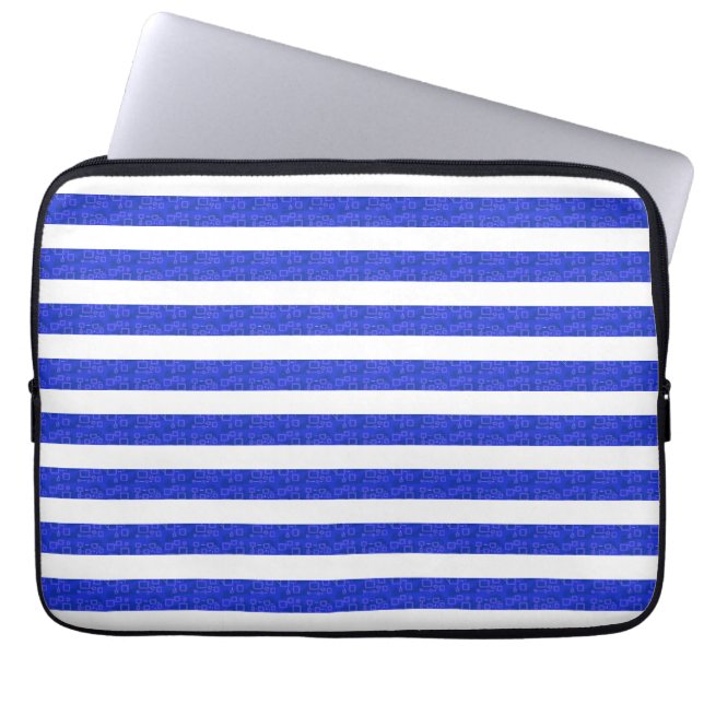 Blue Geometric Rand Electronics Bag Laptop Fodral (Framsidan)