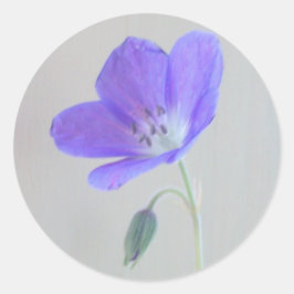Blue Geranium Runt Klistermärke