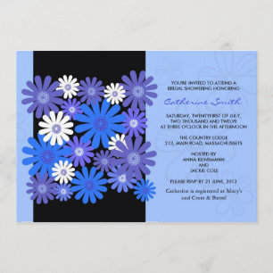 Blue Gerber Daisy Inbjudningskort för möhippan