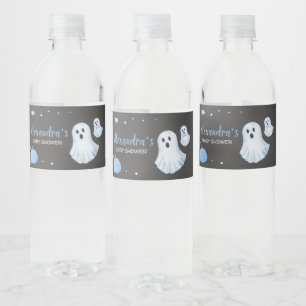 Blue Ghost A Little Boo Baby Shower Vattenflaskor Etikett