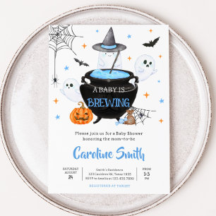 Blue Ghost Halloween Baby håller på att andas baby Inbjudningar