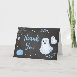 Blue Ghost Halloween Baby Shower Tack Kort