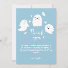 Blue Ghost Halloween Boy Shower Tack Kort