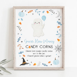 Blue Ghost Halloween gissar hur många spel Poster