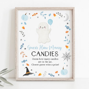 Blue Ghost Halloween gissar hur många spel Poster