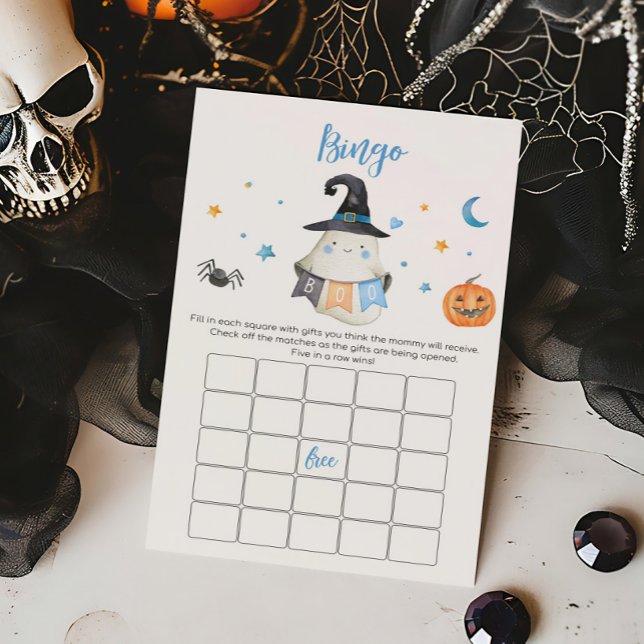 Blue Ghost Little Boo Baby Shower Bingo Game (Little Boo Baby Shower Bingo Game)