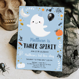 Blue Ghost Three Spirit Halloween Birthday Inbjudningar