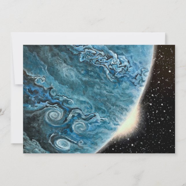 "Blue Giant" Planet Greeting Card Kort (Framsida)